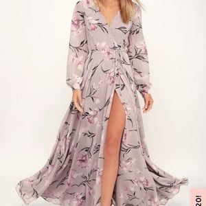 Long Sleeve Wrap Maxi Dress Discount 
